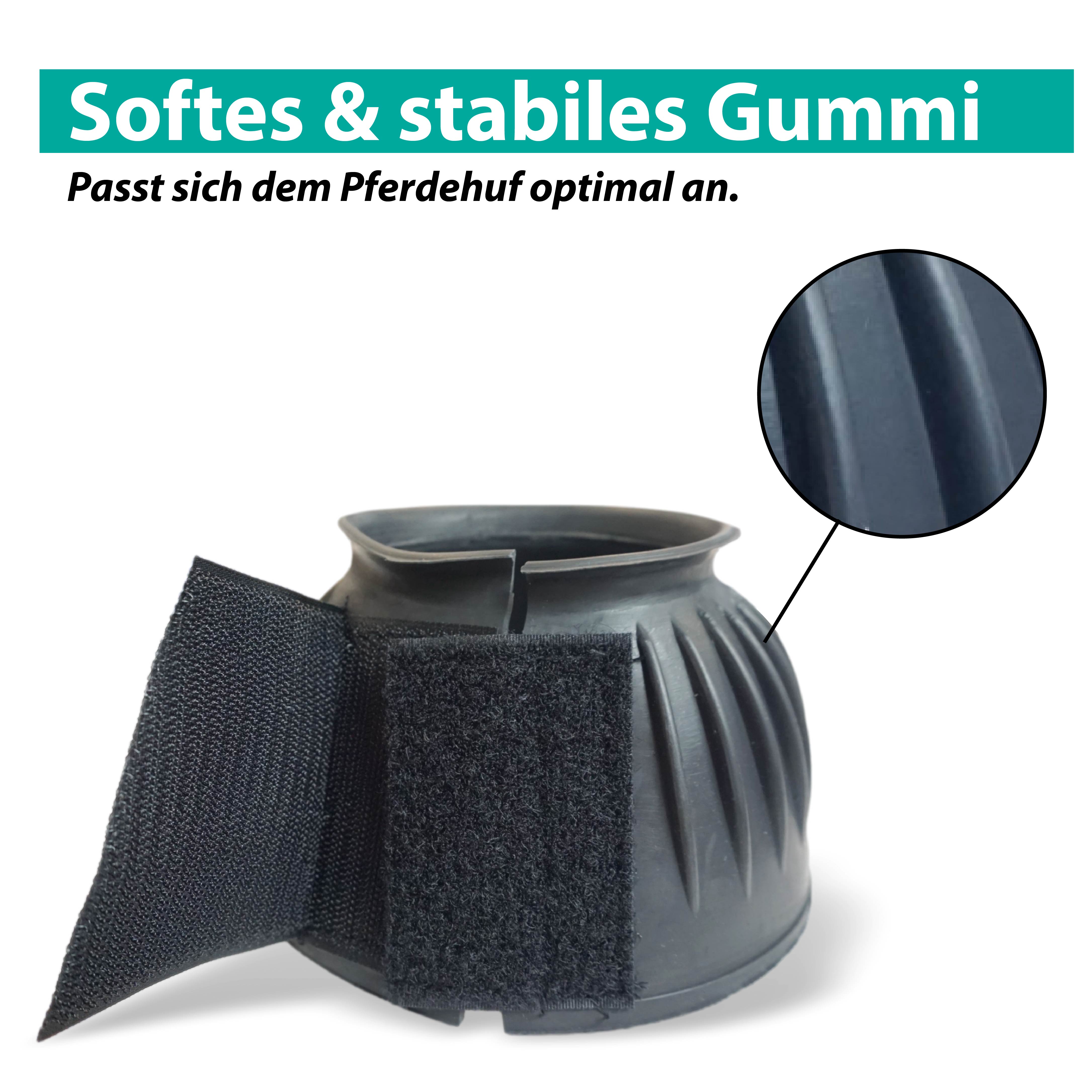 Hufglocken für Pferde, Gummiglocken in schwarz, Größe S-XL